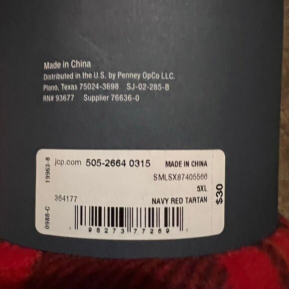 NWT ST. JOHN’S BAY Mens 5XL Lightweight Microfleece Big Pajama Pants Pockets Red - Picture 5 of 5